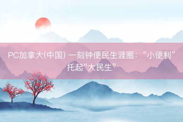 PC加拿大(中国) 一刻钟便民生涯圈：“小便利”托起“大民生”