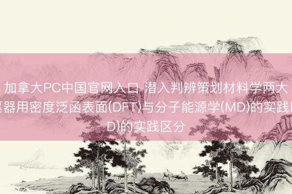 加拿大PC中国官网入口 潜入判辨策划材料学两大中枢器用密度泛函表面(DFT)与分子能源学(MD)的实践区分