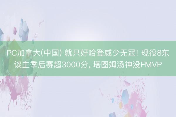 PC加拿大(中国) 就只好哈登威少无冠! 现役8东谈主季后赛超3000分, 塔图姆汤神没FMVP