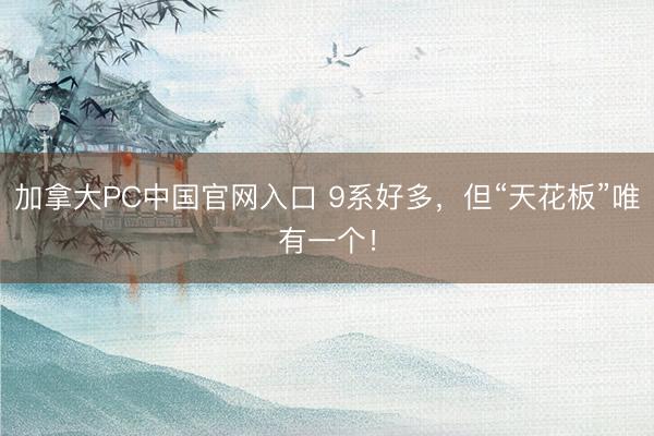 加拿大PC中国官网入口 9系好多，但“天花板”唯有一个！