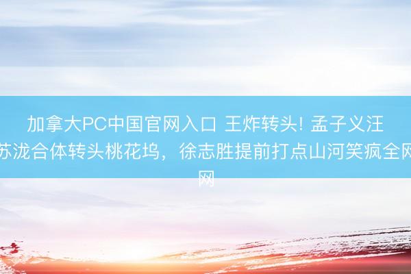加拿大PC中国官网入口 王炸转头! 孟子义汪苏泷合体转头桃花坞，徐志胜提前打点山河笑疯全网