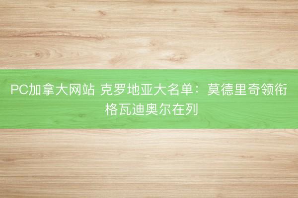 PC加拿大网站 克罗地亚大名单：莫德里奇领衔 格瓦迪奥尔在列