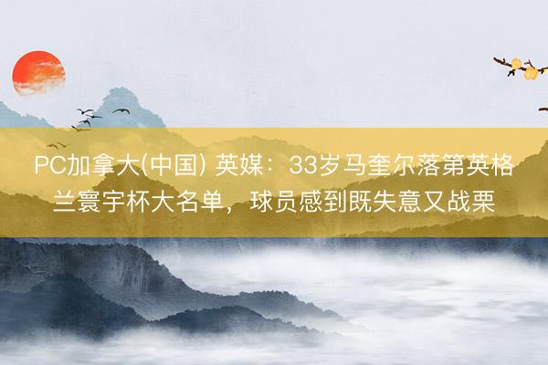 PC加拿大(中国) 英媒：33岁马奎尔落第英格兰寰宇杯大名单，球员感到既失意又战栗