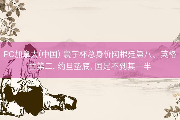 PC加拿大(中国) 寰宇杯总身价阿根廷第八、英格兰第二， 约旦垫底， 国足不到其一半