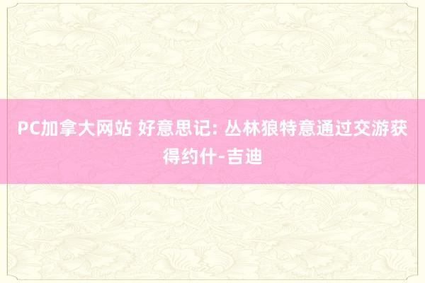 PC加拿大网站 好意思记: 丛林狼特意通过交游获得约什-吉迪